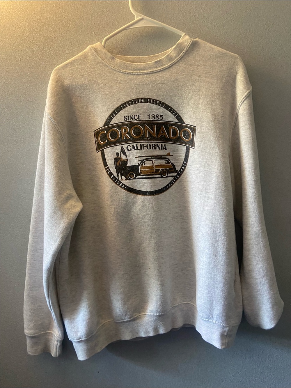 Coronado California Graphic Crewneck Sweatshirt - Light Gray